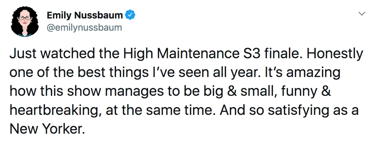 Screenshot_2020-03-12 (20) Emily Nussbaum su Twitter Just watched the High Maintenance S3 finale Honestly one of the best t[...]